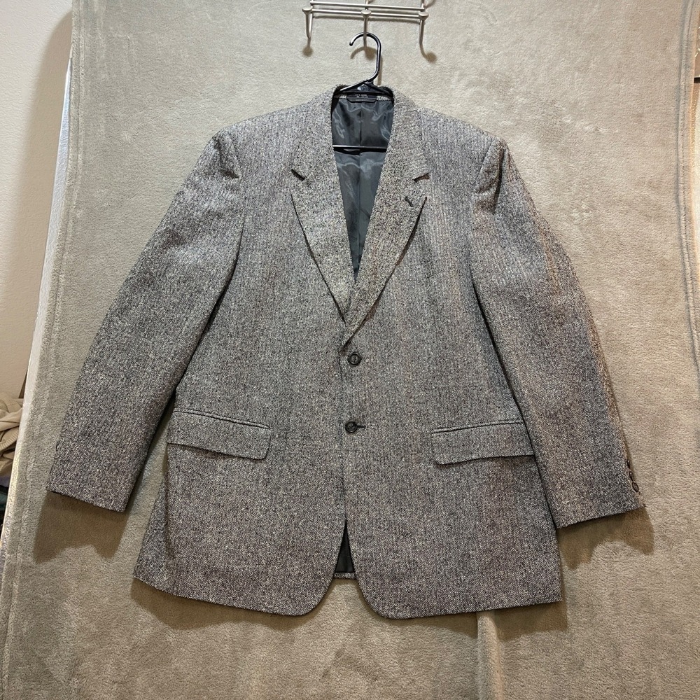 Bert Pulitzer Collectors Edition Herringbone Pattern Mens‎ Jacket L 46 100% Silk